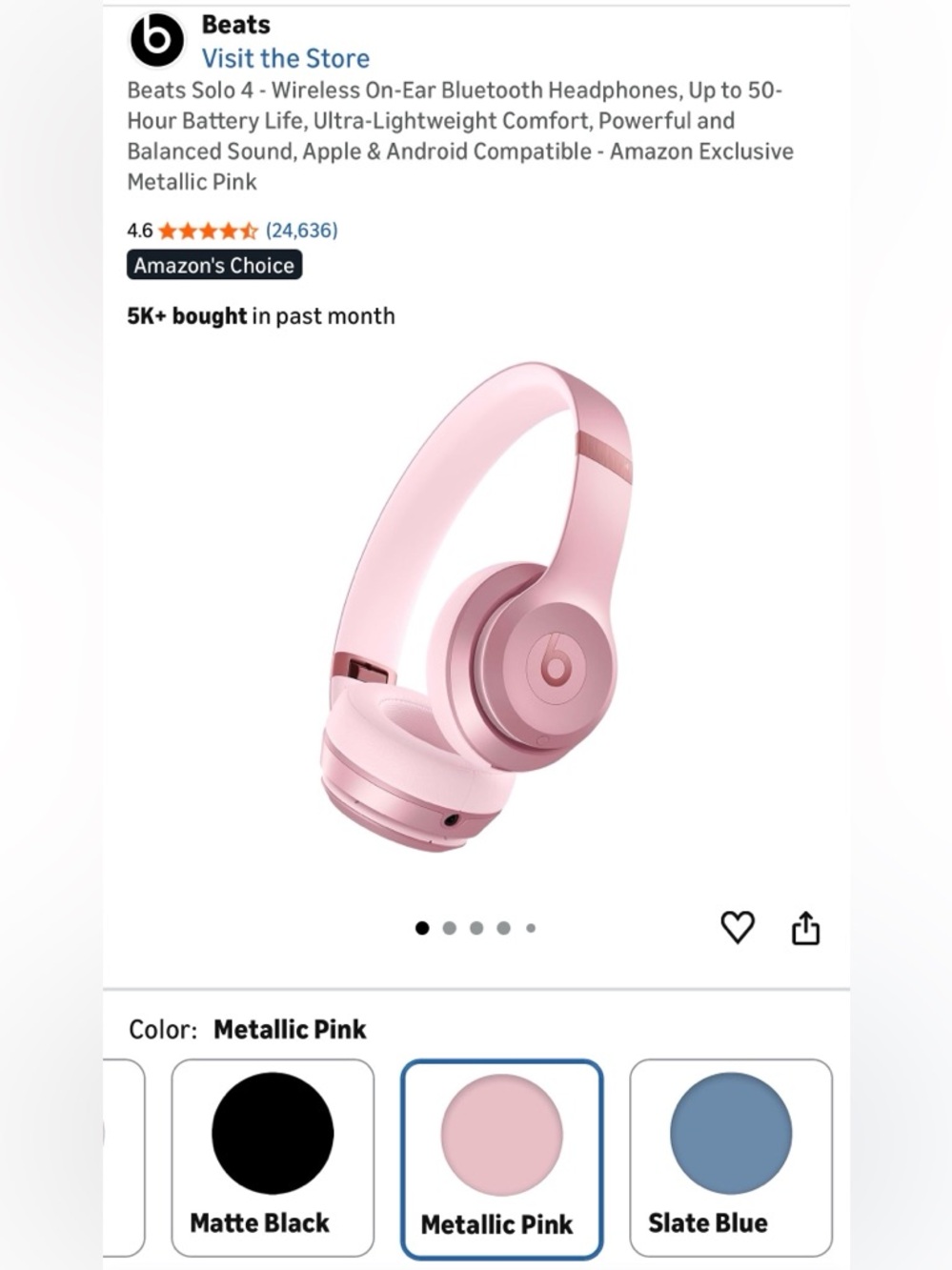 Beats by Dre Solo4 Wireless On-Ear Headphones - Metallic Pink